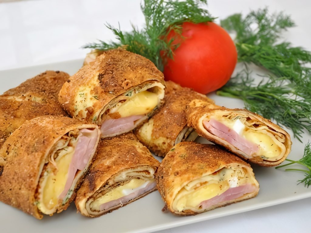 Блинчики с ветчиной и сыром в панировке: как приготовить необычную закуску