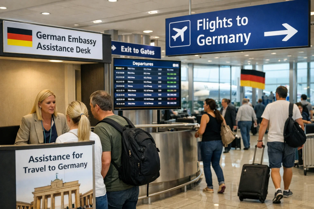Как гражданам Германии выехать из ОАЭ в 2026 году после обострения вокруг Ирана: контакты, безопасность и маршруты