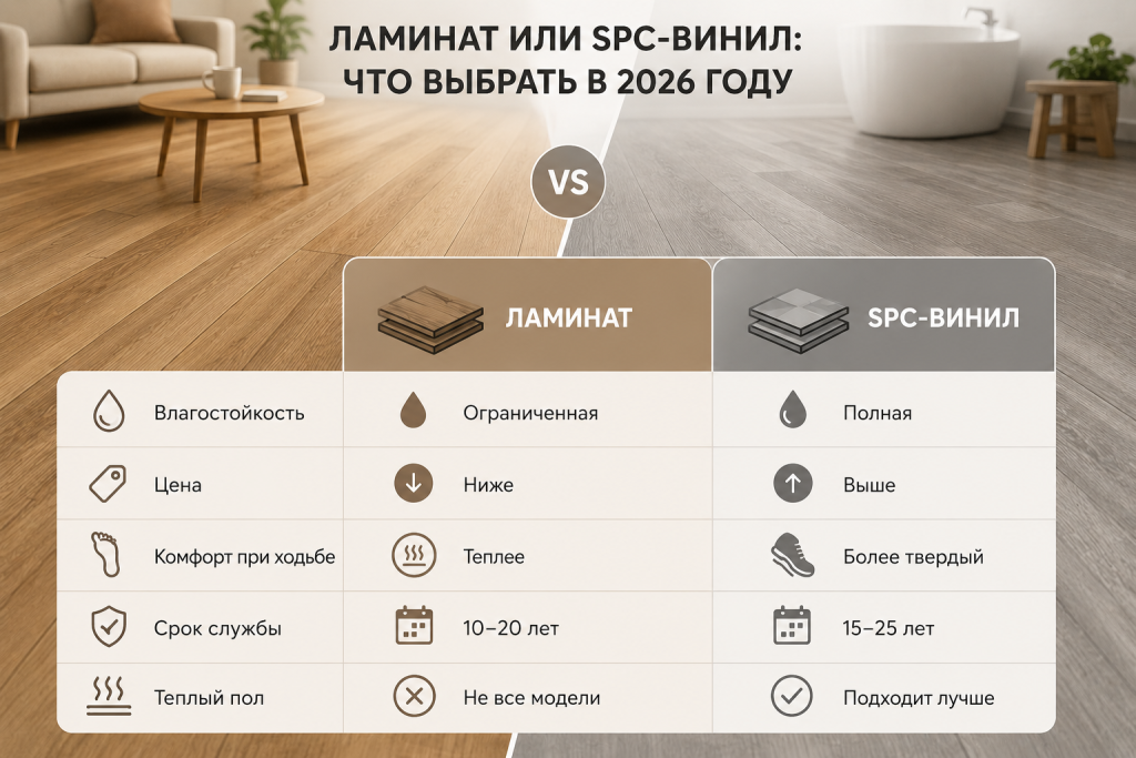 Как выбрать ламинат для пола в 2026 году: классы AC, толщина, влагостойкость и монтаж