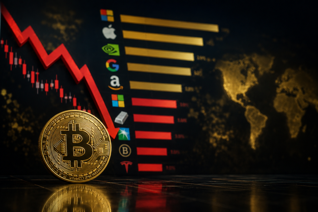 Биткоин выбыл из топ-10 крупнейших активов мира: кто обогнал криптовалюту по капитализации